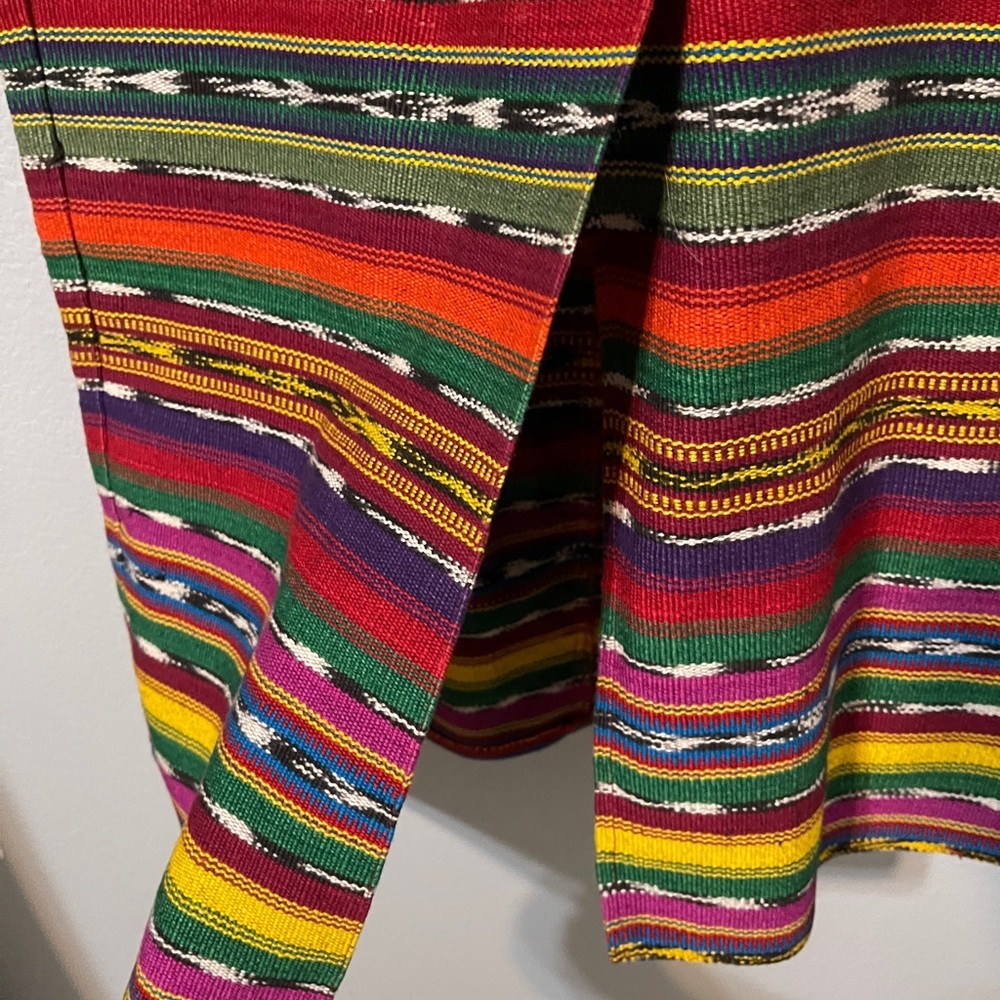 Vtg Central Falls Serape Striped Midi Skirt Boho Southwestern Cowgirl Size 8 - Picture 11 of 14